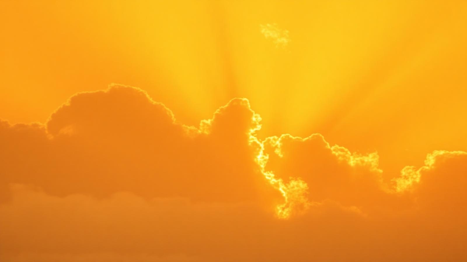 Golden light through clouds